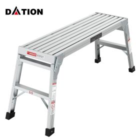 Work Platform Aluminum Step Ladder Drywall Safe ANSI Approved of Capacity 225 LBS Medium Duty Portable Bench Folding Ladders Stool w/Non-Slip Mat