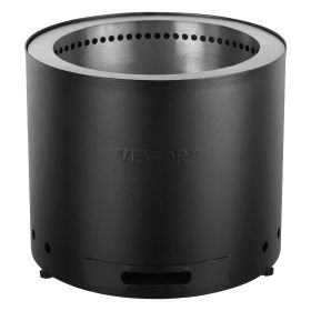 Smokeless Fire Pit Stove Bonfire, H: 12.6 in x Dia: 15 in ,Wood Burning Fireplaces with Removable Ash Pan