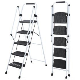 ladder, folding ladder stool, with anti slip wide pedals, steel ladder, with safety anti slip handle
