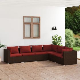 Garden Lounge Set Brown and Cinnamon Red