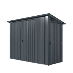 4' x 8' Bicycle Metal Pent Shed, 29 Gauge Corrugated Metal, 70" Upper edge, TMG-MS0408 (Material: Normal Package)