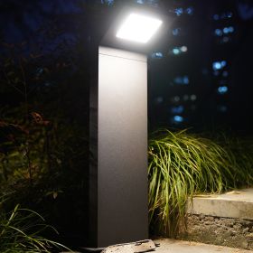 Outdoor Landscape Path Lights LED Driveway Light with Waterproof Bollard Lights for Garden Lawn Courtyard 15108 (Color: Grey, size: 19.69inch)