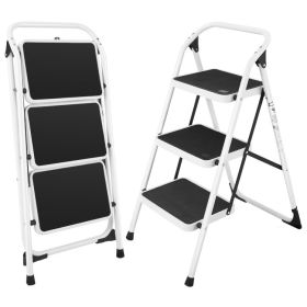 Folding Step Stool with Iron Frame And Anti-Slip Pedals Step Ladder (Color: Grey, Type: Style B)